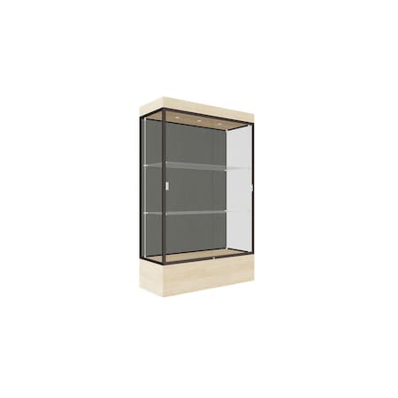Ghent Lighted Floor Display Case 48x76x20, 12" Base, Bronze 94LFSL-BZ-BGW