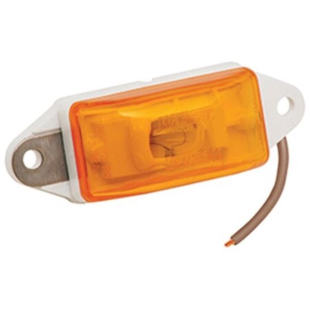 Wesbar Side Marker And Clearance Light Amber With White Ear-Mount Base, Pc Rated, 1.50 x 3 x 4 in. 203285