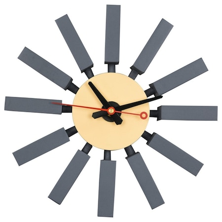 Leisuremod Vdara Modern Design Block Silent Non-Ticking Wall Clock, Dark Grey CCL11DGR