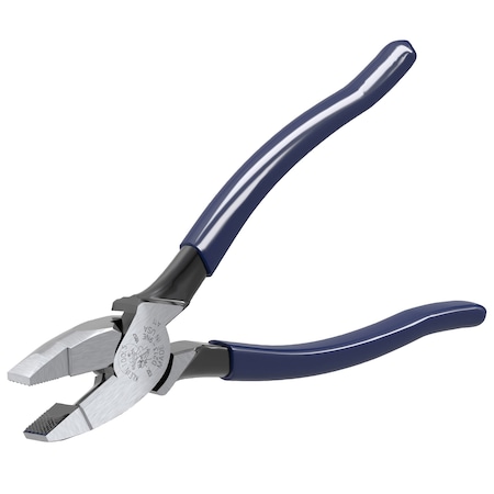 Klein Tools 9 3/8 in Linemans Plier High Leverage, Steel D213-9NE