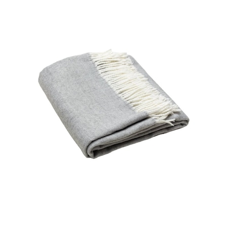 Homeroots Light Gray Soft Acrylic Herringbone Throw Blanket 475725