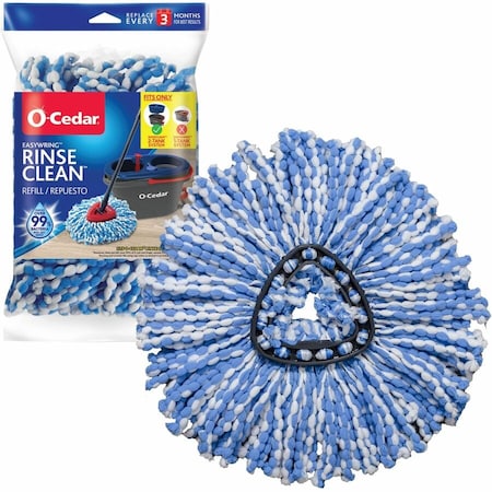 O-Cedar Easy Wring Rinse Clean 2 in. Wet Microfiber Mop Refill 1 pk 168738