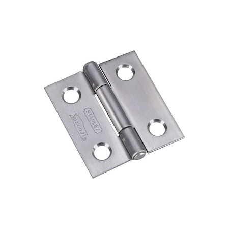 National Hardware Narrow Hinge, 1-1/2 in W Frame Leaf, 0.045 in Thick Frame Leaf, Stainless Steel, 7 lb, 2PK N348-979