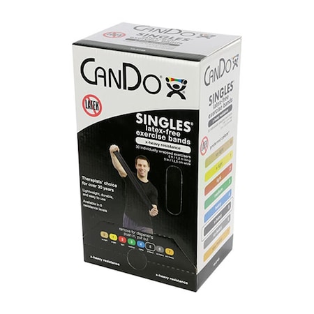 Fabrication Enterprises 30 Piece Cando Exercise Band 5 ft. Singles Dispenser, Black 1404633