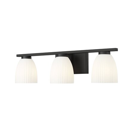 Z-Lite Naya 3-Light Vanity, 24 in W, Matte Black 7518-3V-MB