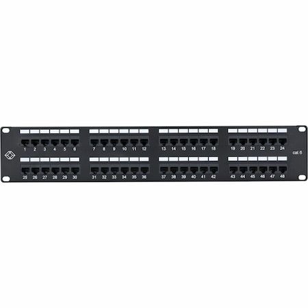 Black Box CAT6 Patch Panel, Punchdown - 2U, Unshielded, 48-Port, RJ45 JPM648A-R2