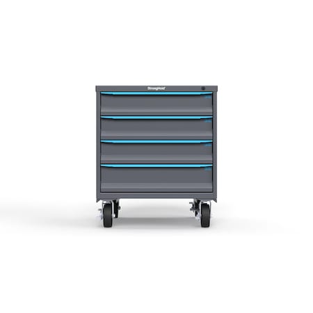 Strong Hold 4 drawer cabinet - (3x 5in, 1x 6in) - Blue accents - Keyed Alike S3036-PCAAS-0401FS
