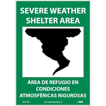 Nmc Severe Weather Shelter Area Sign - Bilingual, M741PB M741PB