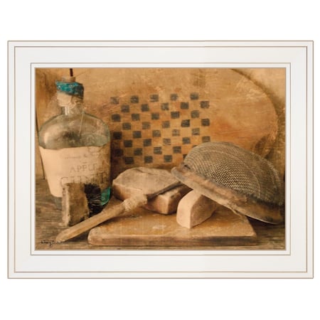 Homeroots Vintage Apple Cider 1 White Framed Print Bathroom Wall Art 404298