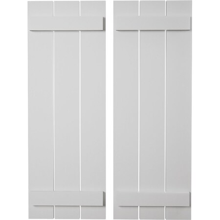 Ekena Millwork Rustic Three Board Spaced Board-n-Batten Smooth Faux Wood Shutters, 17 1/2W x 24H, PR SHUBSS17X24SMPR