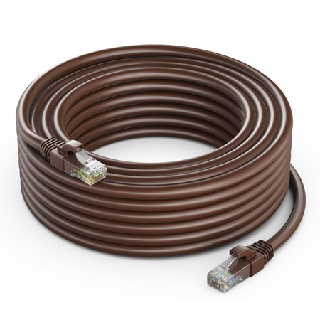 Maximm 25ft Cat6 Pure Copper UTP Ethernet Cable, Brown CAT6-25FT-BROWN