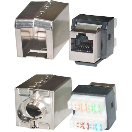 Cable Wholesale Slimline Shielded Cat6 Keystone Jack, RJ45 Female to 110 Punch Down 326-520