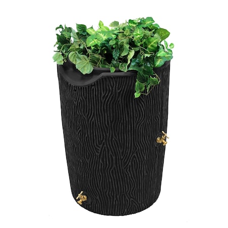 Good Ideas Impressions Bark 50 Gallon Rain Saver - Black IMP-C50-BLK