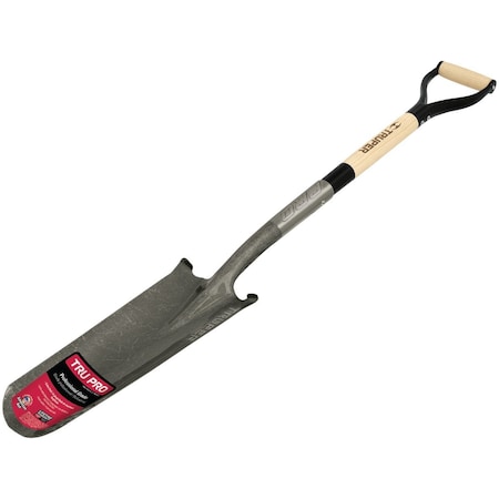 Truper Tru Pro 32'' Wood D-Handle Round Point Drain Spade PEP16-RBA