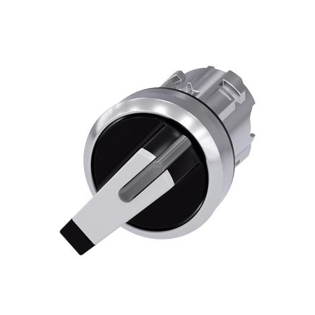 Siemens Illuminable selector switch, 22 mm, round, metal shiny, white 3SU1052-2FC60-0AA0