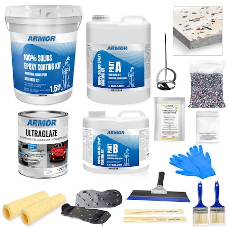 Armorpoxy 17 Pc Epoxy Floor Kit 2-Layer - 300 Sq Ft - Desert Tan TP-KIT-DESTAN-S