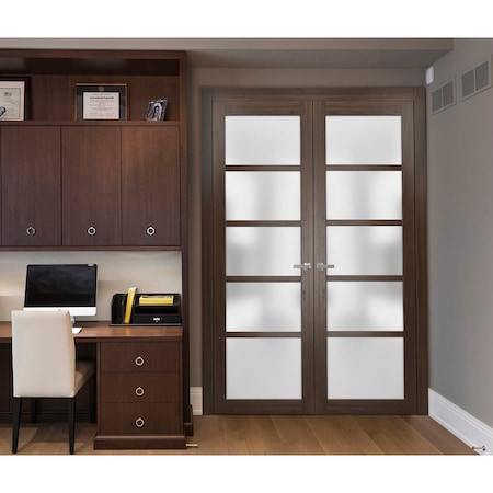 Sartodoors Solid French Double Doors Solid Core Modern Interior QUADRO4002DD-CA-36