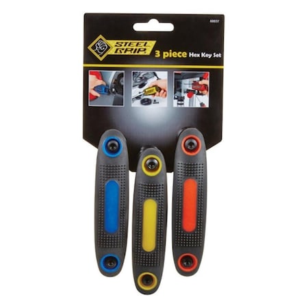 Steel Grip 60037 Hex Key Set 3 PC, 4PK 2399871