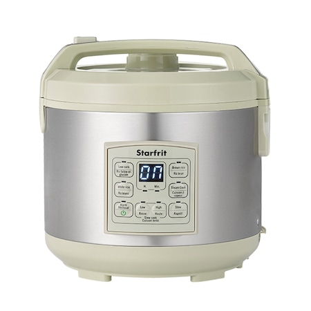 Starfrit 14-Cup Low-Carb Electric Rice Cooker, Green/Gray - with 7 Presets 024737-001-0000