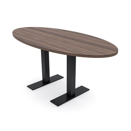 Skutchi Designs 4 Person Conference Table With Power Unit | 6' Oval Table | Harmony Series HAR-OVL-36X72-T.BK-H3041-NA