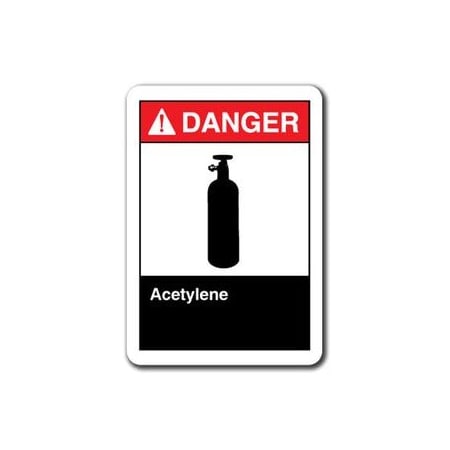 Signmission 10 in Height, Plastic, ANSI-710DS Acetylene, ANSI-710DS Acetylene ANSI-710DS Acetylene