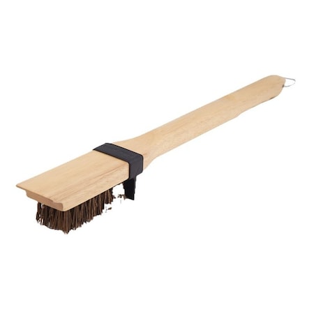 Broil King Grill Brush, Palmyra Bristle, Wood Handle, 20 in L 65228
