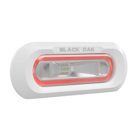 Black Oak Led Black Oak Low Pro Marine Spreader Light - Flush Mount - White Housing - Red LED MLPS-FR