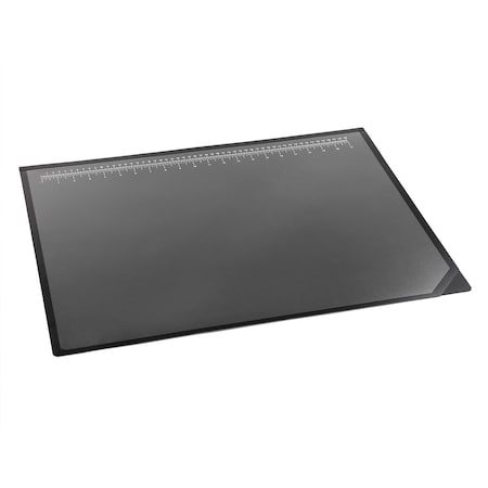 Artistic Desk Pad, Clear Overlay Lift-Top, Built-In Ruler, Black, 19x24 in 41100S