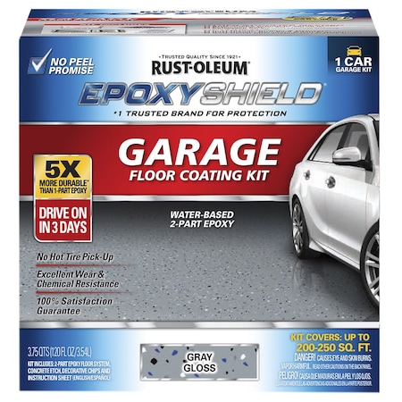 Epoxyshield Gal Gray Water-Based Garage Floor Coating Kit 251965