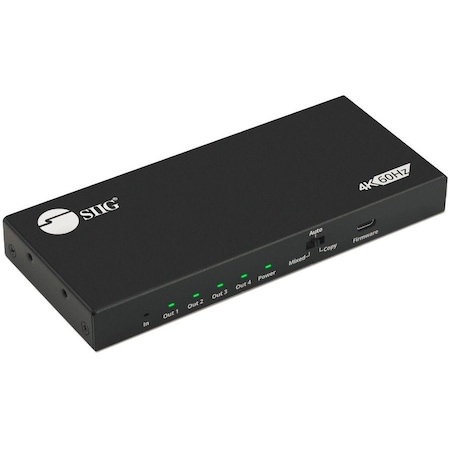 Siig 4-PORT HDMI SPLITTER, 18GBPS 4K 60HZ HDR, DISTRIBUTES 4K HDMI VIDEO/AUDIO SIGNAL CE-H26C11-S1