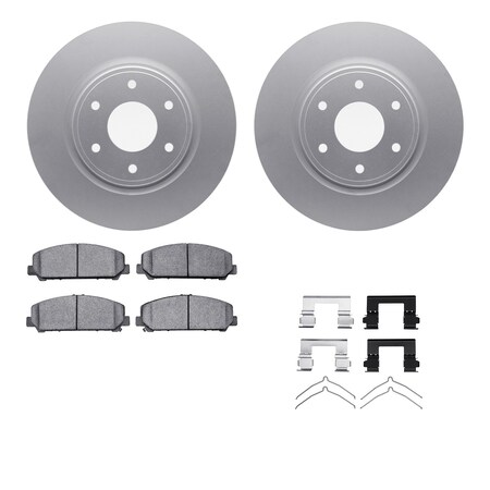 Dynamic Friction Co DFC GEOSPEC Coated Rotors with 5000 Brake Pads - Ceramic and Hardware 4512-67139