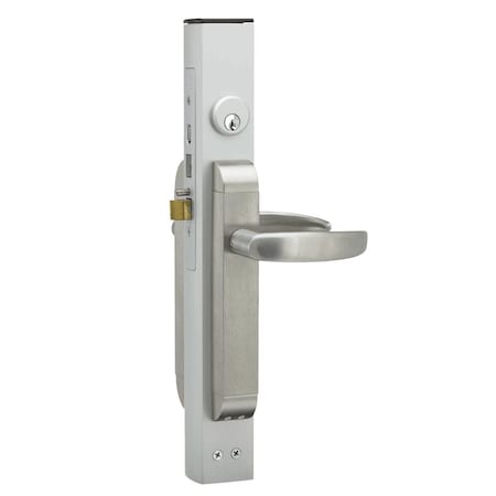 Adams Rite Dual Force Interconnected Lock, 1-1/8in Backset, Flat Strike, Aluminum Faceplate, MJ Lever Trim, Sa 2190-311-1MJ-32D