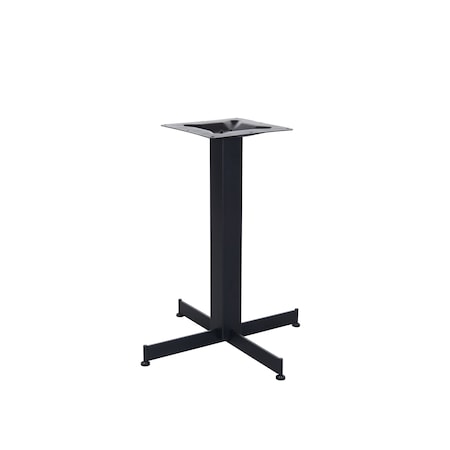 Bfm Seating Jaxon, 24x24in Cross Base, Dining Height, 3in Square Column, 11 7/8in Bolt-On Top Plate- Sand Black BXS-2424