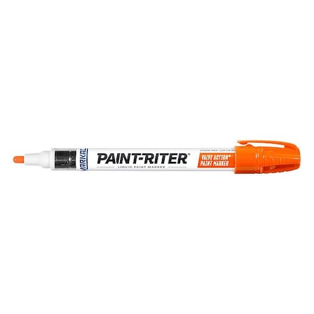 Markal Paint Marker, Medium Tip, Orange Color Family, Paint 96824