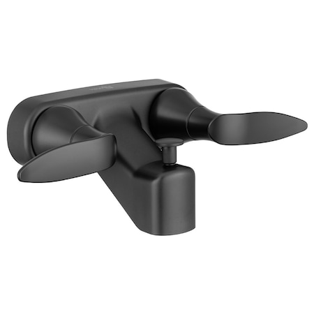Dura Faucet Used For Bathtub Single Piece 4 Wall Mount With PullUp Tub Shower Diverter Matte Black DF-SA110LH-MB