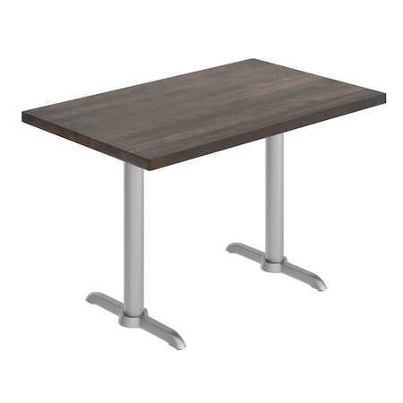 Flash Furniture Bennett 30 in x 48 in Solid Wood Indoor Tabletop in Dark Brown with Dual 5 in x 22 in Dining Height GSF-REC3048-DKBRN-T0522S-GG