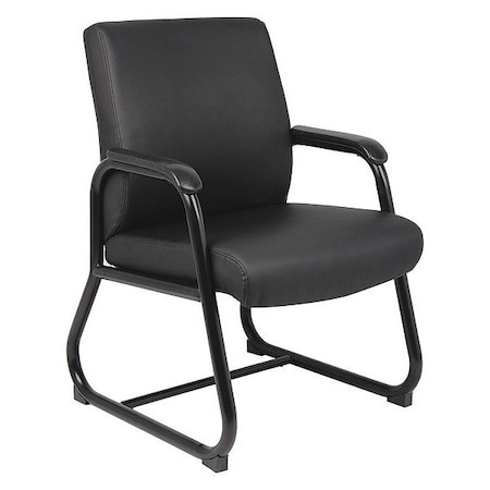 Boss Office Products Heavy Duty Guest Chair, Black Back, 23 in W 24" L 34" H, Fixed, Vinyl Seat B709