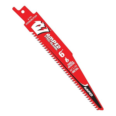 Diablo Tools 6 Inch 8 TPI AMPED Reciprocating Blade for Fire and Rescue, 10 Pack - DS0608CFAR10