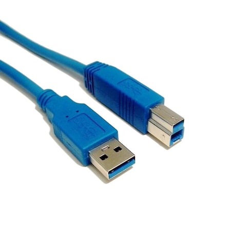 Micro Connectors 6 ft. USB 3.0 A Male B Male Cable, Blue E07-306AB-BL