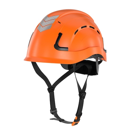 Defender Safety H2-CH Safety Helmet w/ HiViz Kit - Type 2 Class C, ANSI Z89 and EN12492 rated, Orange H2-CH-05-HV