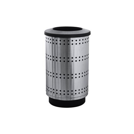Witt Industries 50 Gallon Outdoor Decorative Stainless Steel Receptacle, Flat Top PC55P-SP1-FT