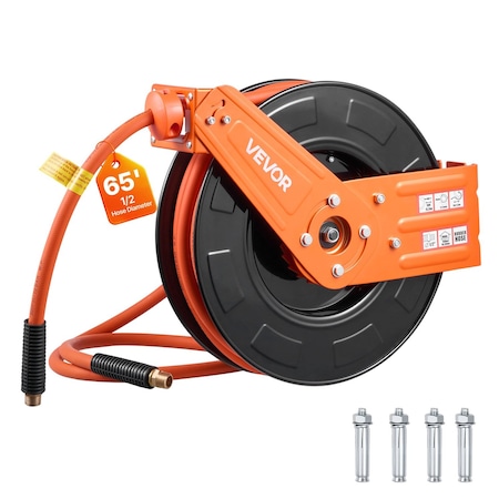 Vevor Retractable Air Hose Reel 65 FT x 1/2 Inch Air Compressor Hose Max 300PSI NT-A30
