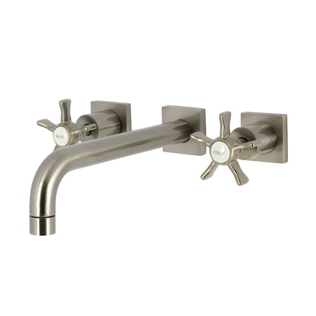 Kingston Brass Two-Handle Wall Mount Tub Faucet, Brushed Nickel KS6028NX