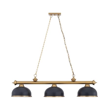 Z-Lite Cordon Heritage Brass 3 Light Billiard 2306-3HBR-D12BRZ+HBR