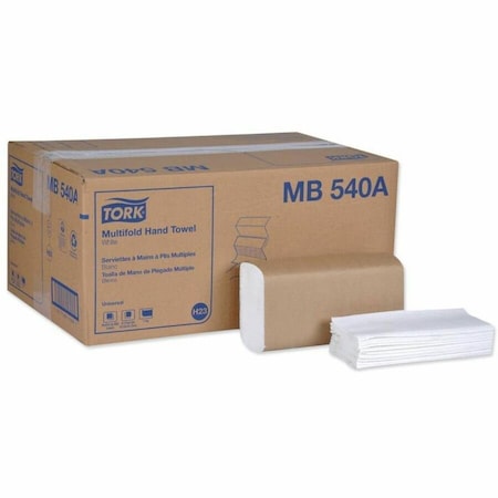 Tork Multifold Paper Towel Sheets, 1 Ply, 250 Sheets, White, 16 PK MB540A
