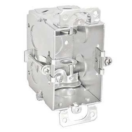 Southwire Switch Box, 1-Gang, 11-Knockout, 1/2 in Knockout, Steel, Silver, Galvanized G601-OWBX-UPC