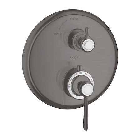 Axor Montreux Thermostatic Trim with Volume Control in Brushed Black Chrome 16801341