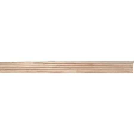 House Of Fara 7/16'' W.x3'' H.x7 ' L. Natural Solid Oak Fluted Wood Casing 9588