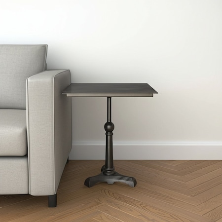 Homeroots 30" Brown Iron Square Pedestal End Table 571185