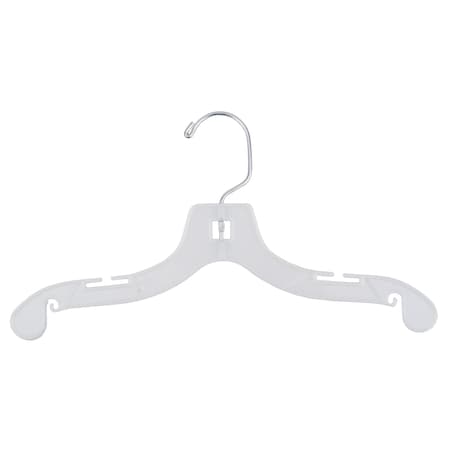 Nahanco 12in White Hi-Impact Plastic Super Heavy weight Children's Shirt Hanger, 100PK 1412
